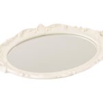 BANDEJA PLASTICO OVAL. C/ESPELHO COR:BRANCO