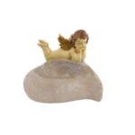 MARFINITE -VASO CORAÇAO C/ANJO DEITADO