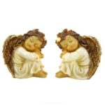 MARFINITE -ANJO SENTADO COR MARFIM OURO