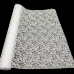 ROLO PAPEL C/FLOR 50CMX5MT COR:BRANCO