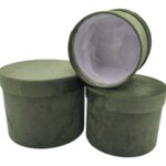 CONJ.3 CAIXAS VELUDO COR:VERDE