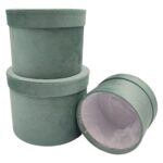 CONJ.3 CAIXAS VELUDO COR:VERDE