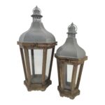 CONJ.2 LANTERNAS MADEIRA+METAL
