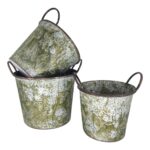 CONJ.3 VASOS METAL C/PEGAS