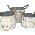 CONJ.3 VASOS METAL C/ASA