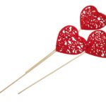 CONJ.3 CORAÇAO C/PICO 7CM COR:VERMELHO