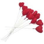 CONJ.12 PICOS CORAÇAO 3.5CM COR:VERMELHO