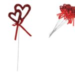 CONJ.12 CORAÇAO DUPLO FELTRO 7CM COR:VERMELHO