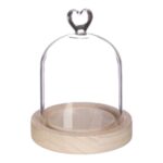 CUPULA C/CORAÇAO VIDRO BASE MADEIRA