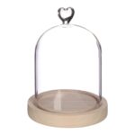 CUPULA C/CORAÇAO VIDRO BASE MADEIRA