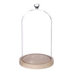 CUPULA C/CORAÇAO VIDRO BASE MADEIRA