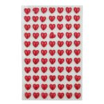 FOLHA C/CORACAO AUTOCOLANTE COR:VERMELHO