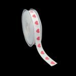 FITA TECIDO BRANCO C/CORAÇOES VERMELHOS 1.5CMX20MT