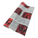 ROLO FIBRA NOTICIAS C/FLORES 51CMX9MT COR:VERMELHO