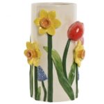 JARRA CERAMICA C/RELEVO FLORES