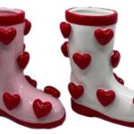 VASO BOTA CERAMICA C/CORAÇAO SORTIDAS