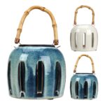 LANTERNA CERAMICA C/ASA BAMBOO COR:SORTIDAS