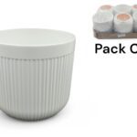 VASO CERAMICA STRIA COR:BRANCO