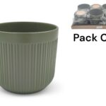 VASO CERAMICA STRIA COR:VERDE