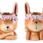 VASO COELHO C/FURO TERRACOTA