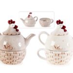 CONJ. BULE E CHAVENA DE CERAMICA GALINHA COR:SORTIDOS