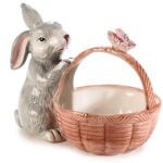 CESTA C/COELHO CERAMICA