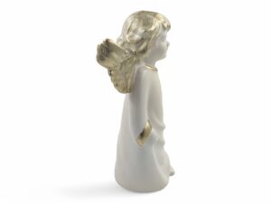 CERAMICA- ANJO TRADICIONAL DE PE VIDRADO L.27X41ALT. CM COR:OURO