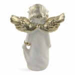 CERAMICA- ANJO TRADICIONAL DE PE VIDRADO L.27X41ALT. CM COR:OURO