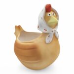 CERAMICA-GALINHA C/FURO POT.12CM COR:CASTANHO