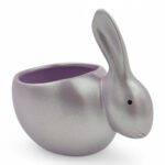 CERAMICA-VASO FIGURA COELHO COR:LILAS