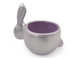 CERAMICA-VASO FIGURA COELHO COR:LILAS