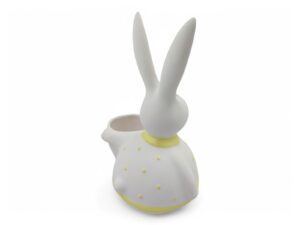 CERAMICA-COELHO C/VASO POT.8CM COR:AMARELO