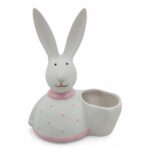 CERAMICA-COELHO C/VASO POT.8CM COR:ROSA