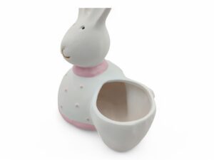 CERAMICA-COELHO C/VASO POT.8CM COR:ROSA