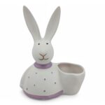 CERAMICA-COELHO C/VASO POT.8CM COR:LILAS