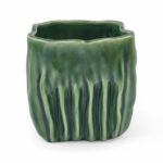 CERAMICA-CUBO RISCAS COR:VERDE VIDRADO