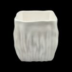 CERAMICA-CUBO RISCAS COR:BRANCO VIDRADO