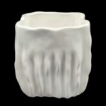 CERAMICA-CUBO RISCAS COR:BRANCO VIDRADO