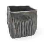 CERAMICA-CUBO RISCAS COR:CINZA VIDRADO