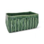 CERAMICA-JARDINEIRA RISCAS COR:VERDE VIDRADO