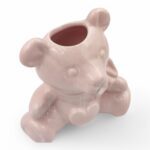 CERAMICA- URSO C/CORAÇAO COR:ROSA VIDRADO