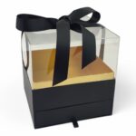 CAIXA C/GAVETA TAMPA ACRILICO COR:PRETO