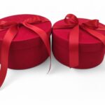 CONJ.2 CAIXAS VELUDO C/LAÇO COR:VERMELHO