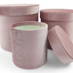 CONJ.3 CAIXAS VELUDO COR:ROSA