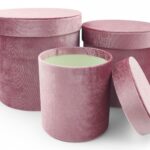 CONJ.3 CAIXAS VELUDO COR:ROSA