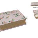 CONJ.3 CAIXAS LIVRO COR:ROSA