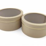 CONJ.2 CAIXA C/TAMPA TRANSPARENTE COR:KRAFT