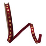 FITA TECIDO C/CORAÇOES 1CMX20MTS COR:VERMELHO