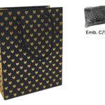 SACO PAPEL C/CORAÇOES COR:PRETO