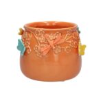 VASO LIBELULA/BORBOLETAS COR:LARANJA